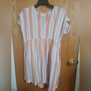 EUC Lou & Grey linen striped mini dress